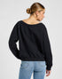 Lee Women's Off Shoulder Sweatshirt in Unionall Black