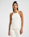 Lee Women's Open Back Halter Tank Top In Ecru - Rodeo In