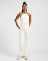 Lee Women's Open Back Halter Tank Top In Ecru - Rodeo In