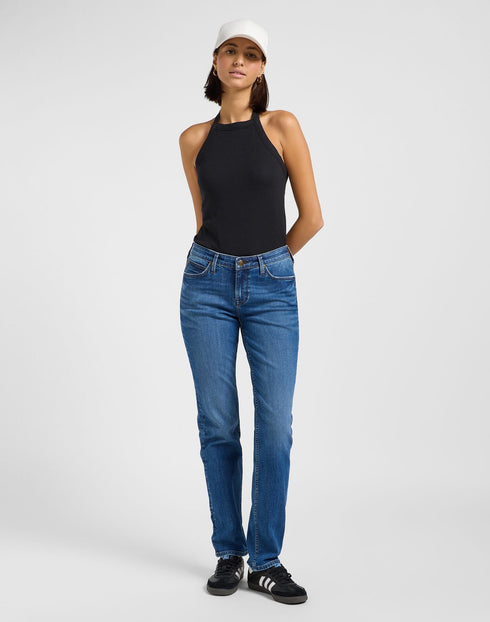 Lee Women's Open Back Halter Tank Top In Unionall Black