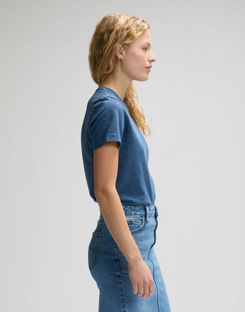 Lee Women's Perfect T-Shirt In Academy Blue - Rodeo In