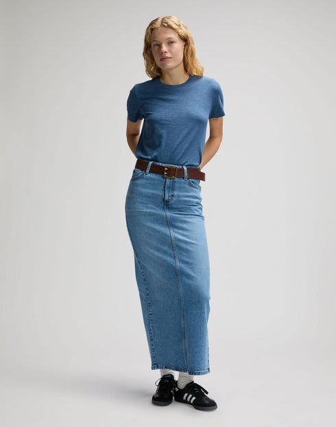 Lee Women's Perfect T-Shirt In Academy Blue - Rodeo In