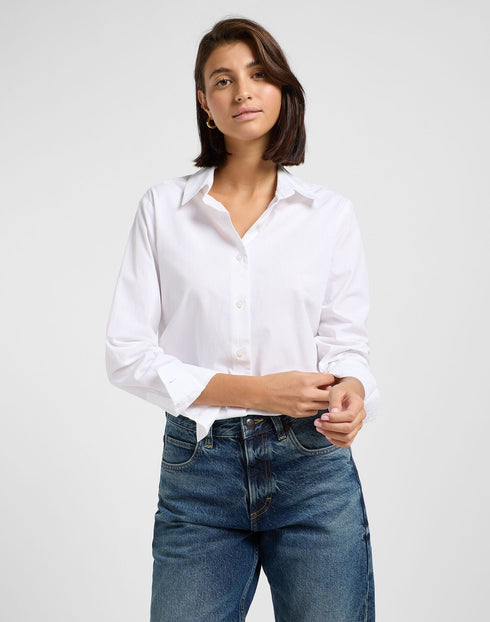Lee Women's Pocketless Shirt in Bright White - Rodeo In