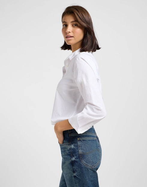 Lee Women's Pocketless Shirt in Bright White - Rodeo In