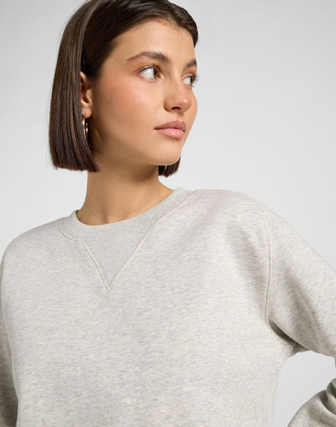 Lee Women's Raglan Crew Neck Sweatshirt In Grey Heather