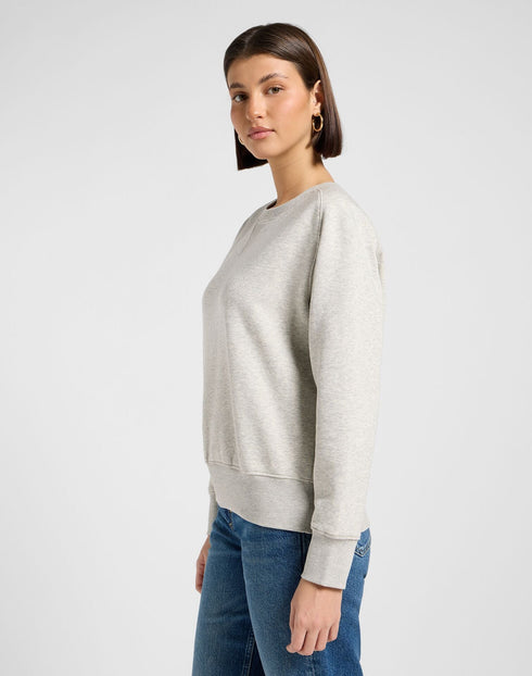 Lee Women's Raglan Crew Neck Sweatshirt In Grey Heather - Rodeo In