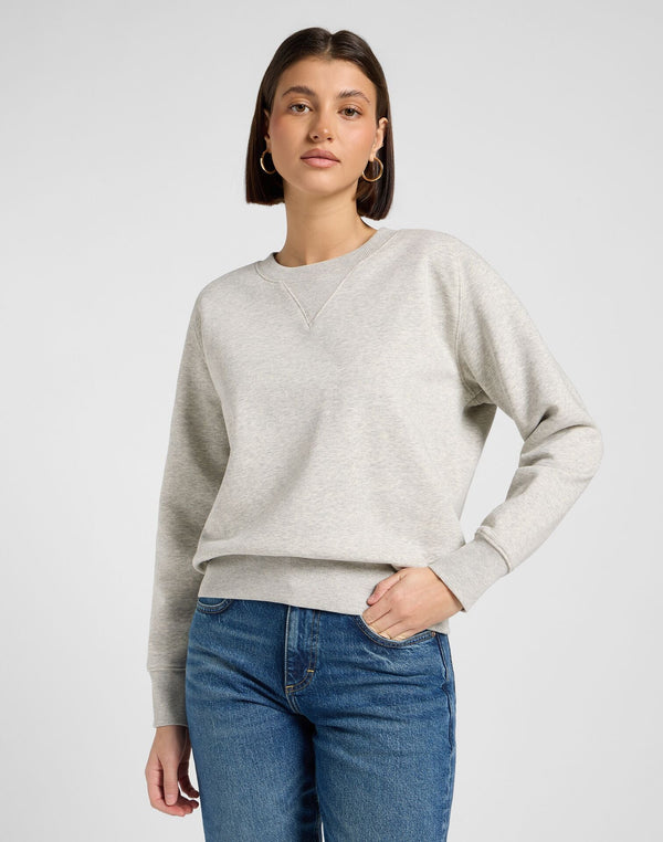 Lee Women's Raglan Crew Neck Sweatshirt In Grey Heather - Rodeo In