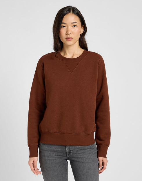 Lee Women's Raglan Crew Neck Sweatshirt In Luxe Brown
