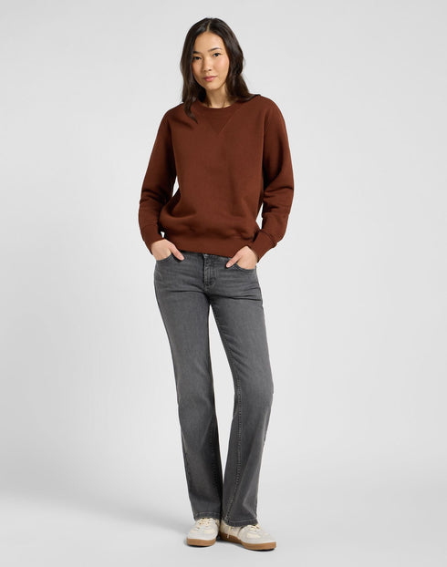 Lee Women's Raglan Crew Neck Sweatshirt In Luxe Brown