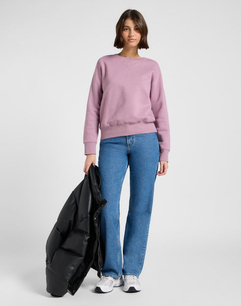 Lee Women's Raglan Crew Neck Sweatshirt In Plum Berry