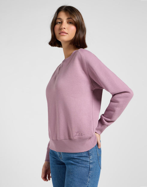 Lee Women's Raglan Crew Neck Sweatshirt In Plum Berry