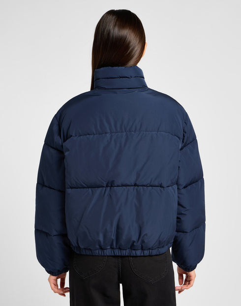 Lee Women's Relaxed Short Puffer Jacket in Mood Indigo