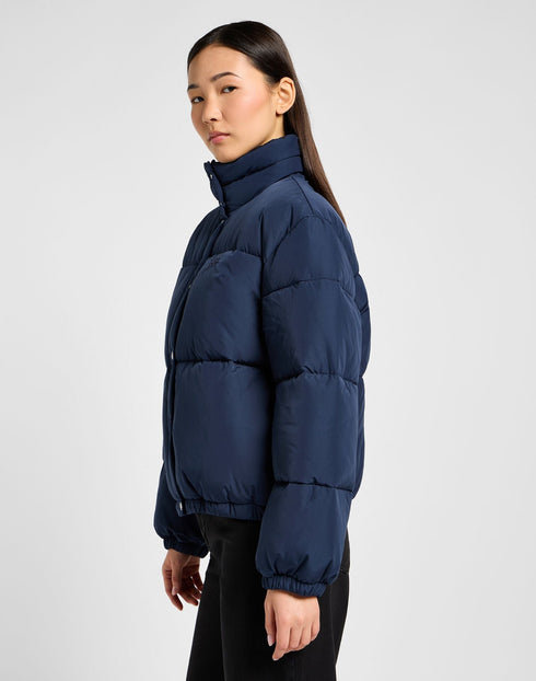 Lee Women's Relaxed Short Puffer Jacket in Mood Indigo