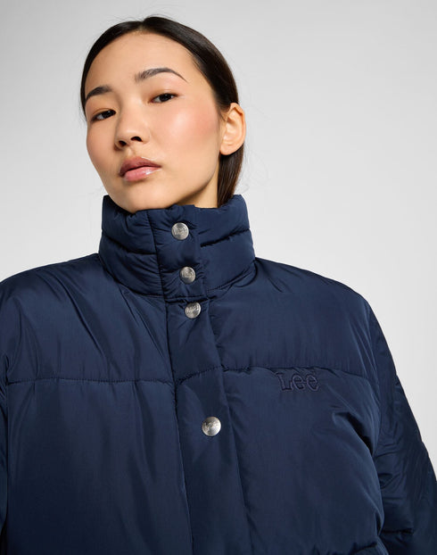 Lee Women's Relaxed Short Puffer Jacket in Mood Indigo
