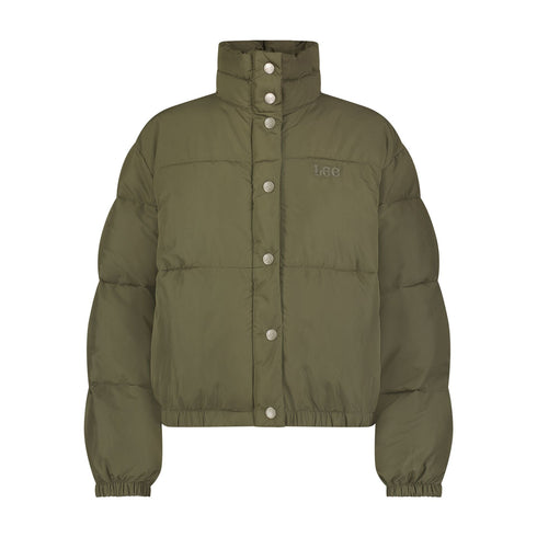 Lee Women's Relaxed Short Puffer Jacket in Olive Night