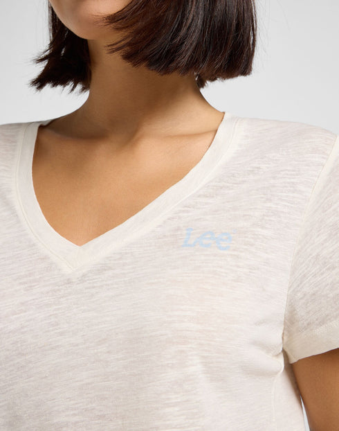 Lee Women's Rib Cami V-Shirt In Ecru