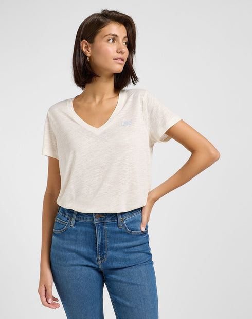 Lee Women's Rib Cami V-Shirt In Ecru