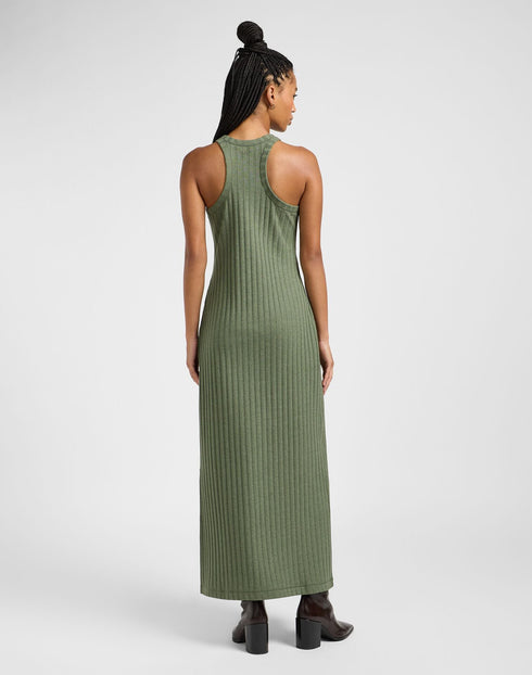 Lee Women's Rib Tank Dress In Olive Heather