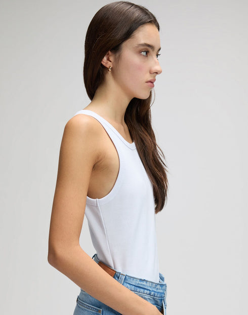 Lee Women's Rib Tank Top In Bright White - Rodeo In
