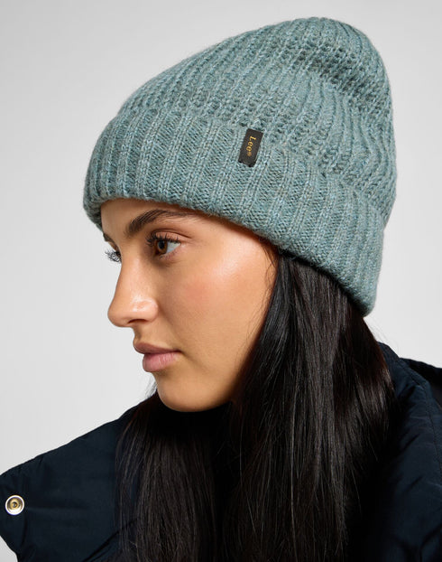 Lee Women's Ribbed Knitted Beanie in Muted Sage