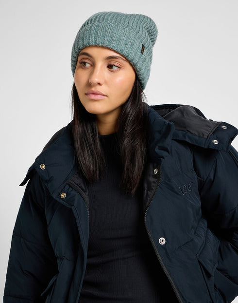 Lee Women's Ribbed Knitted Beanie in Muted Sage