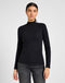 Lee Women's Ribbed Long Sleeve High Henley In Unionall Black