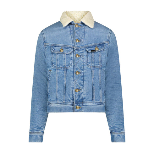 Lee Women's Sherpa Rider Jacket In Blue Voyage
