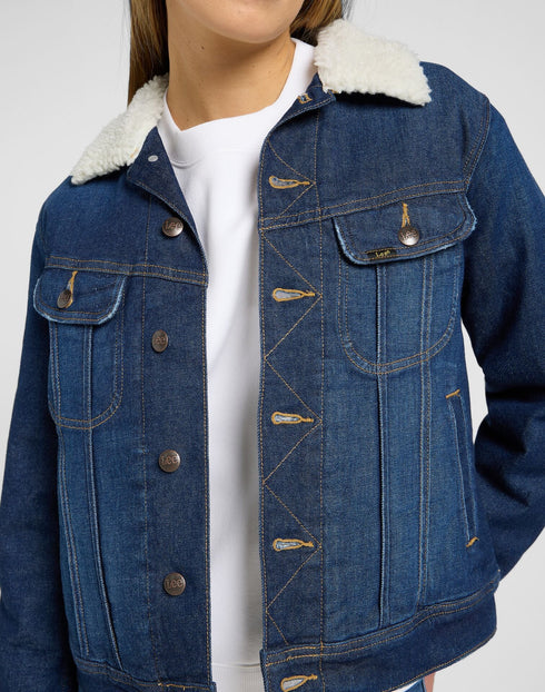 Lee Women's Sherpa Rider Jacket In She's A Ten - Rodeo In