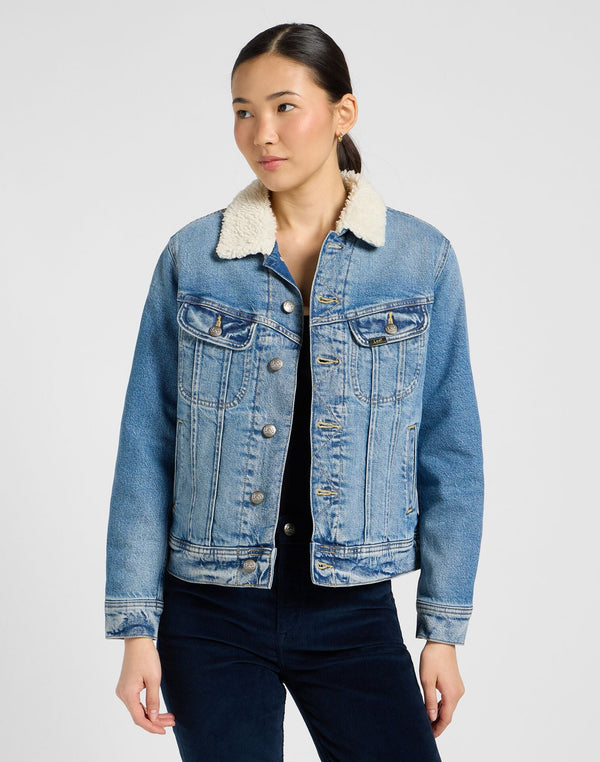 Lee Women's Sherpa Rider Jacket In Teleport Me - Rodeo In