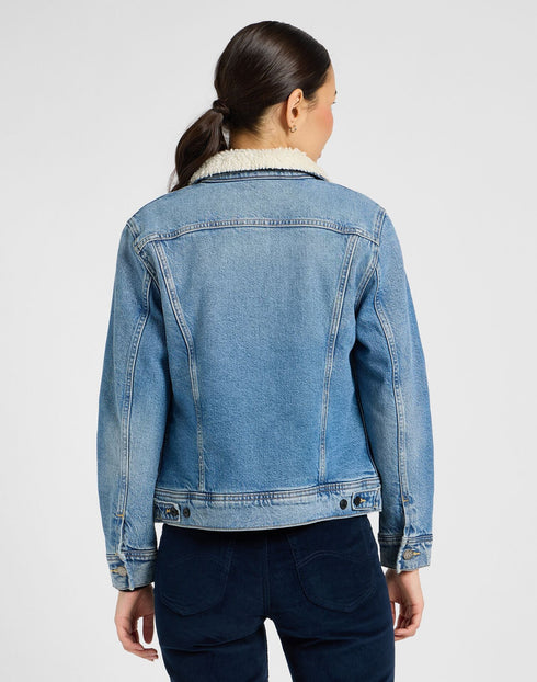 Lee Women's Sherpa Rider Jacket In Teleport Me - Rodeo In