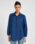 Lee Women's Shirred Blouse in Dotted Indigo