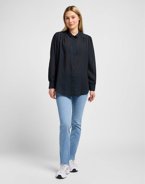 Lee Women's Shirred Blouse In Unionall Black