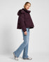 Lee Women's Short Puffer Jacket With Hood In Deep Wine