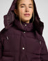 Lee Women's Short Puffer Jacket With Hood In Deep Wine