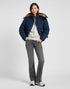 Lee Women's Short Puffer Jacket With Hood In Rivet Navy