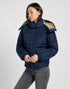 Lee Women's Short Puffer Jacket With Hood In Rivet Navy