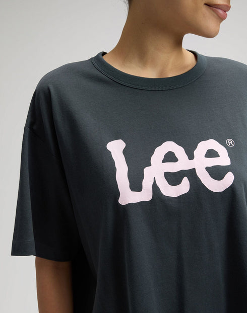Lee Women's Short Sleeve Cropped T-Shirt In Washed Black - Rodeo In