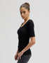 Lee Women's Short Sleeve Square Neck T-Shirt In Black - Rodeo In