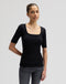 Lee Women's Short Sleeve Square Neck T-Shirt In Black - Rodeo In