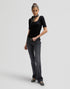 Lee Women's Short Sleeve Square Neck T-Shirt In Black - Rodeo In