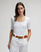 Lee Women's Short Sleeve Square Neck T-Shirt In Bright White - Rodeo In