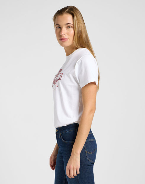 Lee Women's Small Graphic T-Shirt In Bright White