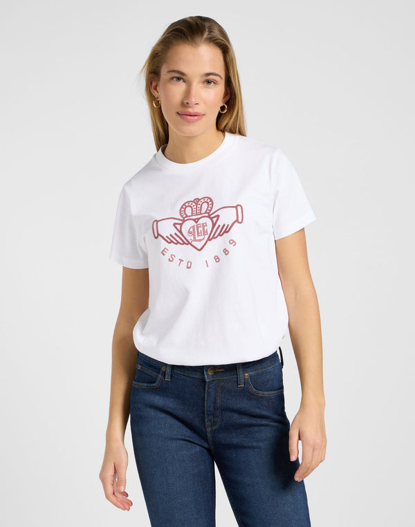 Lee Women's Small Graphic T-Shirt In Bright White - Rodeo In