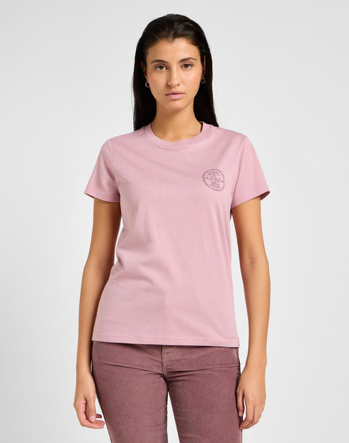 Lee Women's Small Logo T-Shirt in Pretty Plum