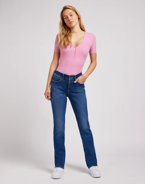 Lee Women's ULC Straight Jeans In Cobalt Sheen