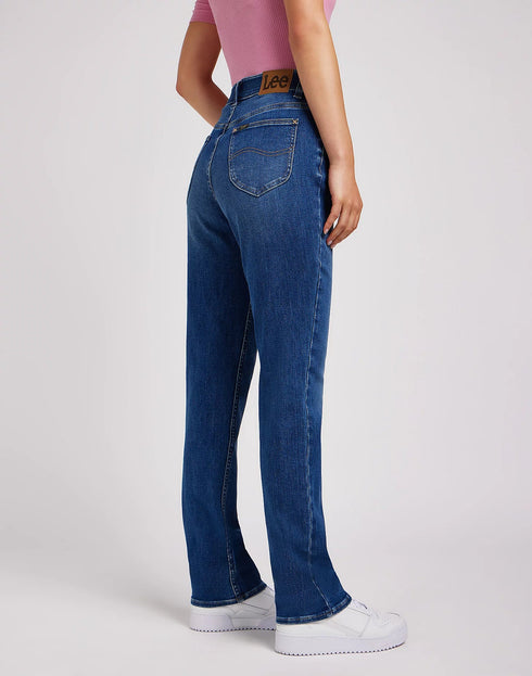 Lee Women's ULC Straight Jeans In Cobalt Sheen