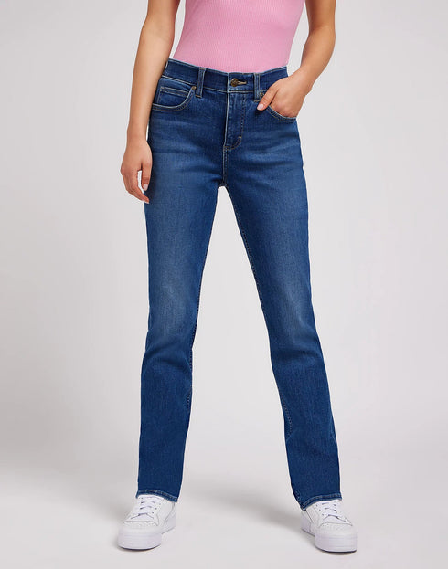 Lee Women's ULC Straight Jeans In Cobalt Sheen