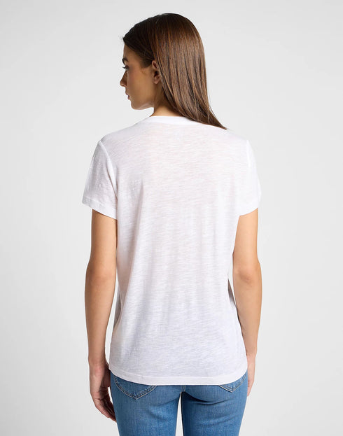 Lee Women's V-Neck T-Shirt in Bright White
