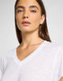 Lee Women's V-Neck T-Shirt in Bright White