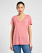 Lee Women's V-Neck T-Shirt in Cassie Pink